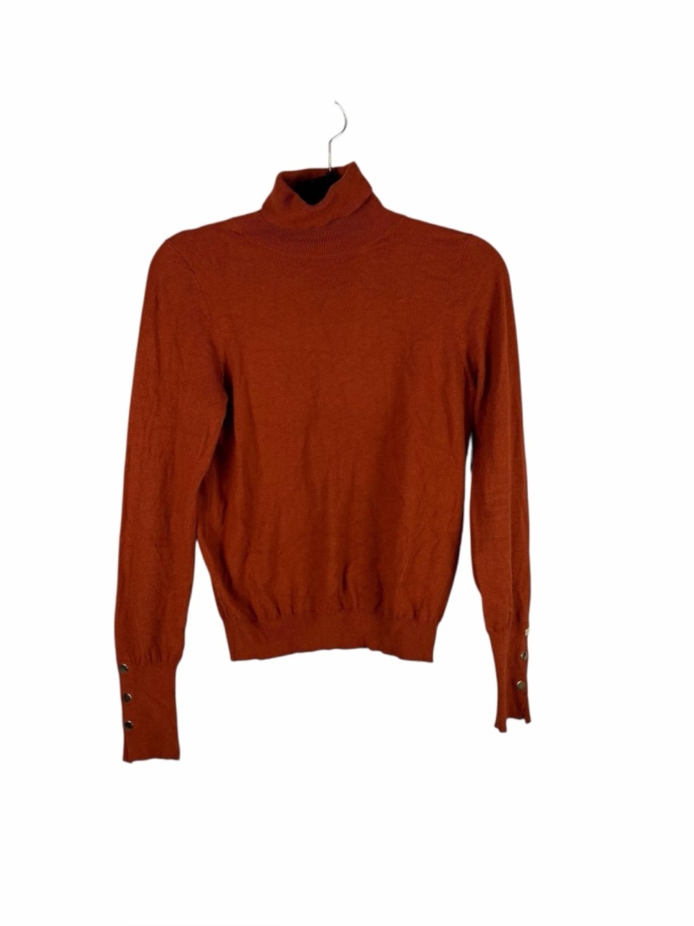 Love Tree Rust Orange Turtleneck Sweater Long Sleeve Knit Size Large